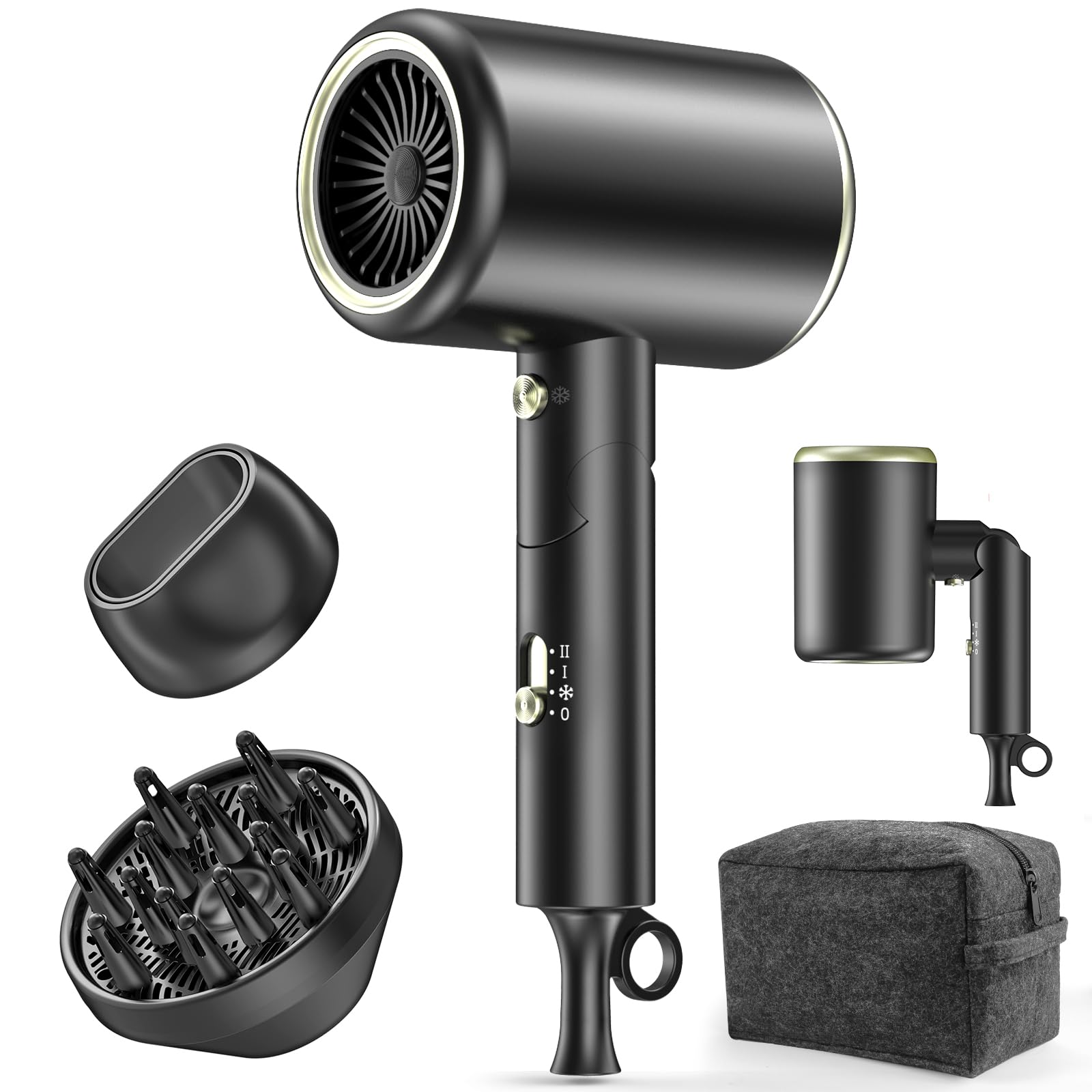Amazon.com : Hair Dryer, 150000RPM Ionic Blow Dryer - Fast Drying